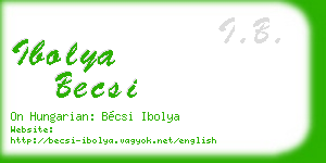 ibolya becsi business card